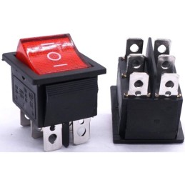 Interruttore a bilanciere DPDT ON/OFF/ON 6 Pin 3 Posizioni 6A 250V 10A 125V con luce LED