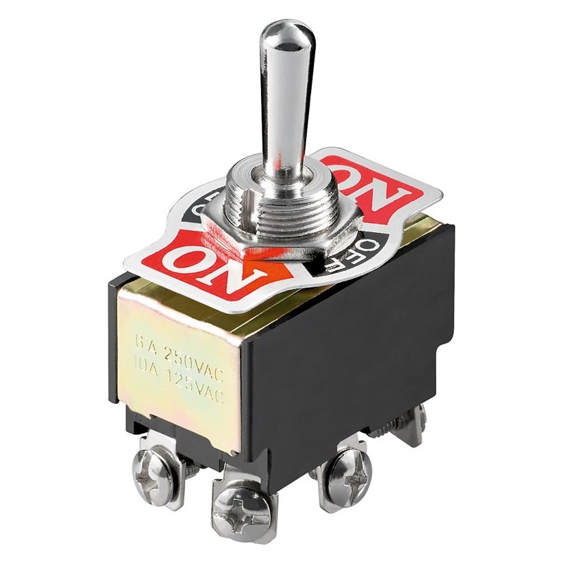 Interruttore a levetta in miniatura 2x ON – OFF – ON 6pin con morsetti a vite