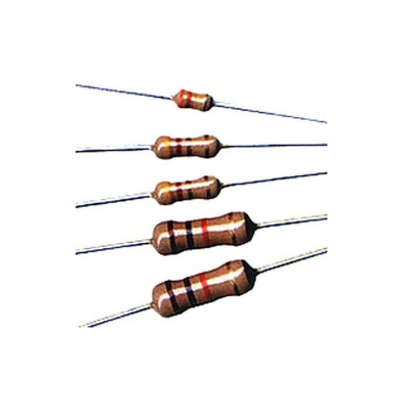 Resistenza 39 ohm - 1/4W - 5% - assiale - confezione 50 pezzi